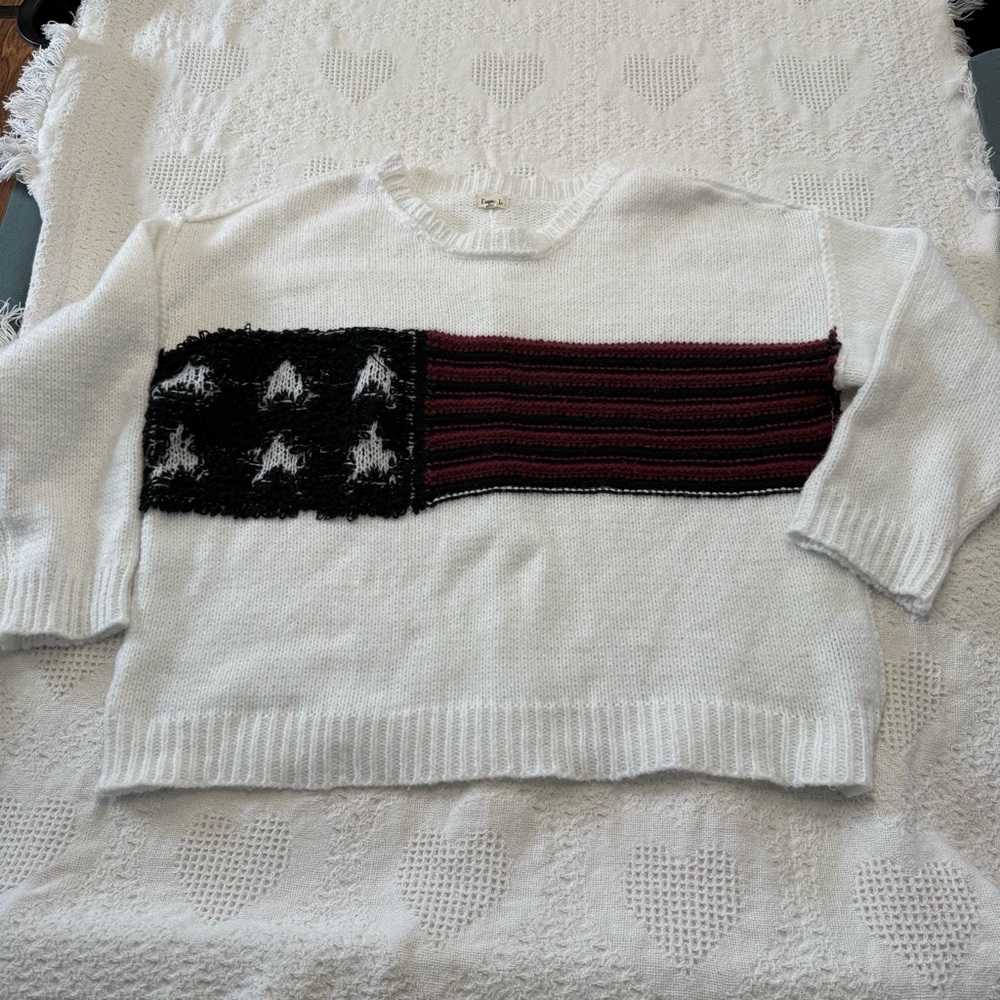 POL American Flag Chunky Oversized Sweater (S)